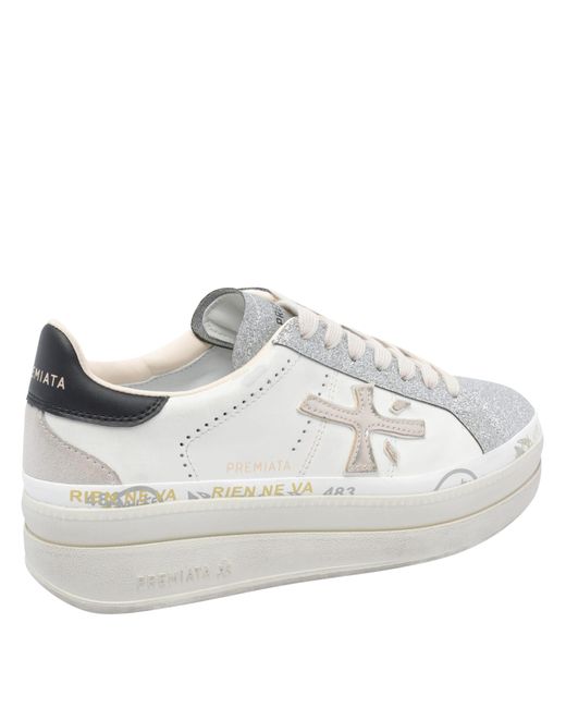 Premiata White Claudia Sneakers