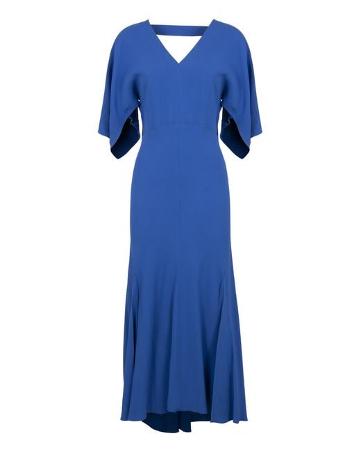 Victoria Beckham Blue Dress Cady Elastane