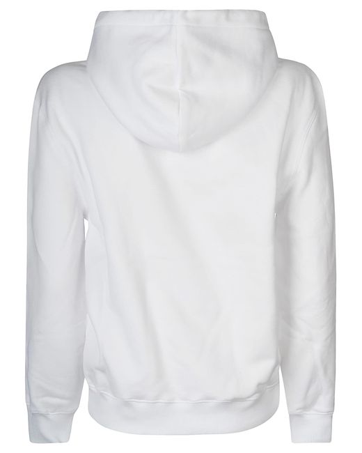 Lanvin White Curb Logo Hooded Sweatshirt