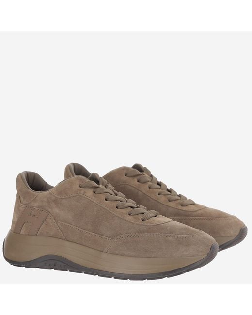 Hogan Brown Sneakers Hi-Light Suede Trainers for men