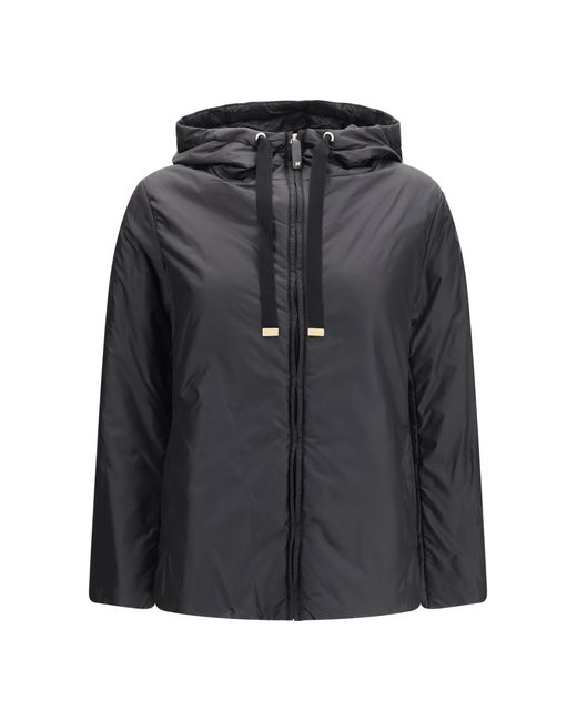 Max Mara Black Hooded Padded Jacket Outer: Polyester