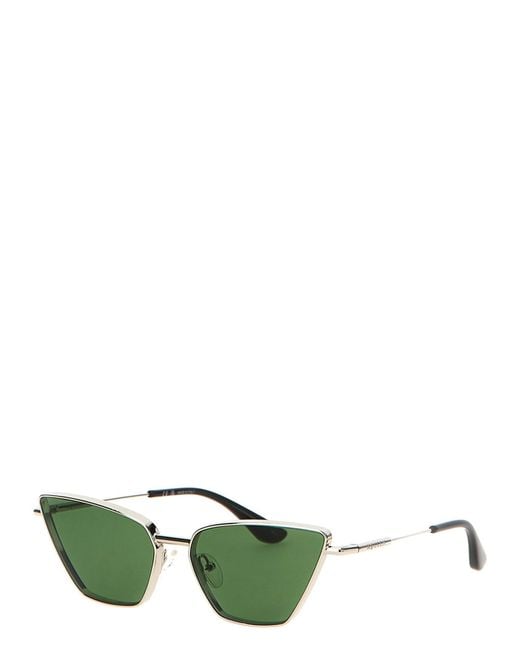 McQueen Green Cat-Eye Sunglasses Acetate