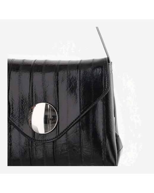 Khaite Black Bobbi Leather Shoulder Bag Aguilla