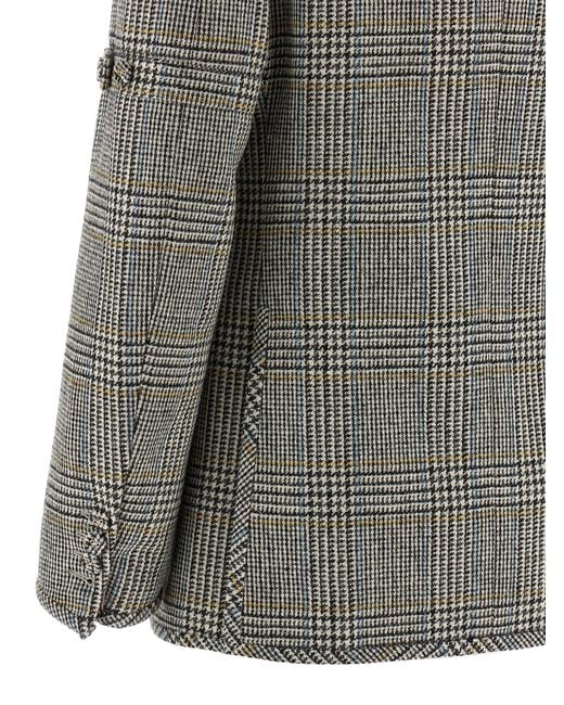 Thom Browne Gray Prince Of Wales Blazer