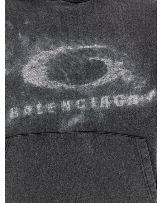 Balenciaga Gray Faded Crayon Loop Oversize Hoodie for men