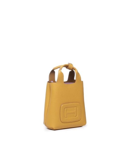 Hogan Metallic H-Bag Logo Embossed Shopping Bag