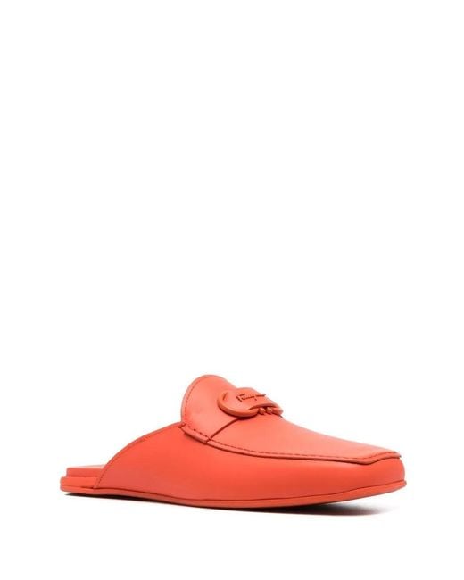 Ferragamo Red Logo Buckle Backless Slipper Mule for men