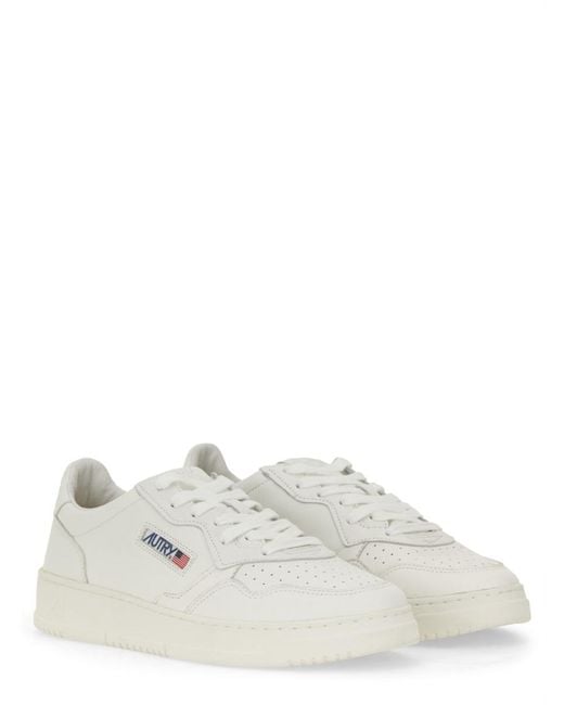 Autry White Medalist Low Sneaker Goat Leather Trainers for men