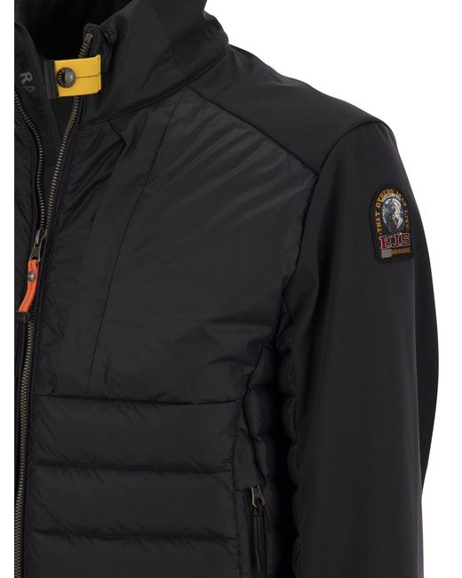 Parajumpers Shiki Down And Soft Shell Bomber Jacket in Black for