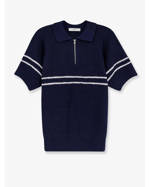 DUNST Blue Sweater Half-Zip Cotton Blend for men