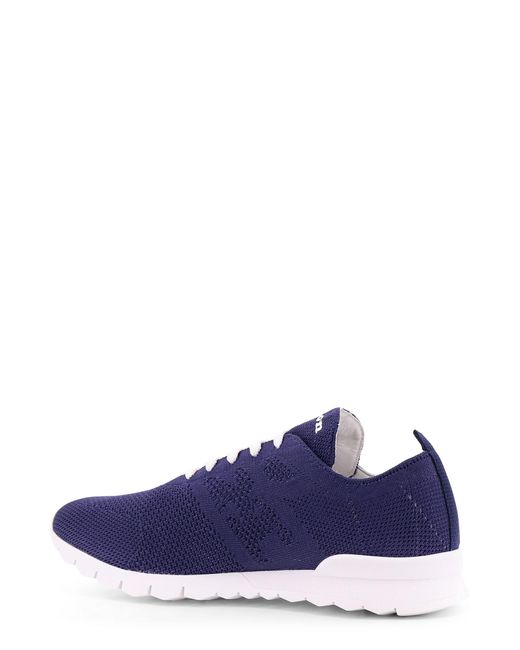 Kiton Blue Knit Sneakers With Lateral Monogram for men