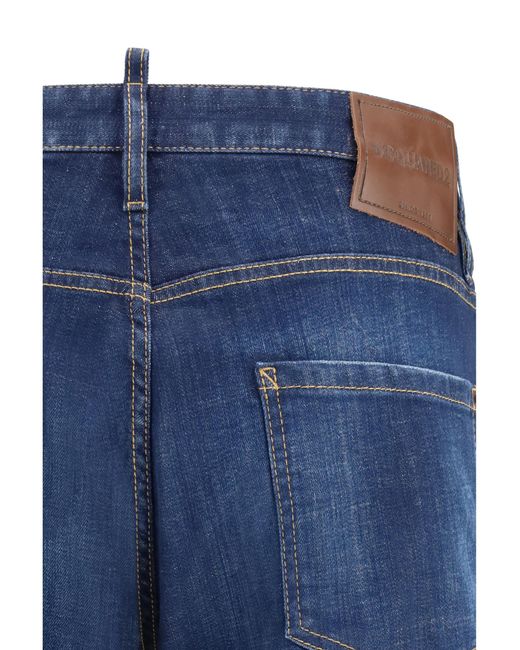 DSquared² Blue Teddy Jeans Cotton; Elastane for men