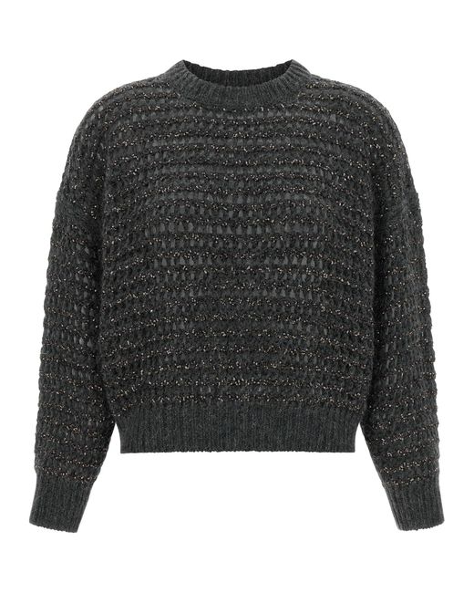 Brunello Cucinelli Gray Elastane Cardigan Clothing