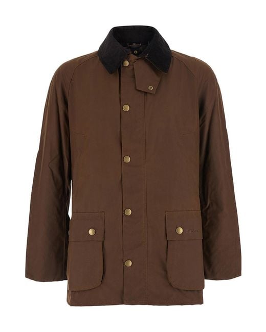 Barbour Brown Jacket Ashby Continuous Coated Cotton Coat for men