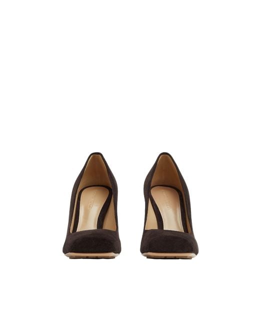Bottega Veneta Brown Square-Toe Block-Heel Pumps