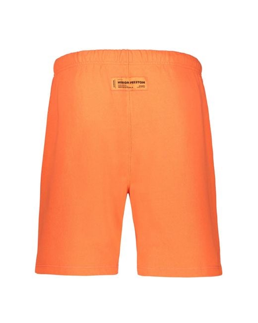 Heron Preston Orange Cotton Bermuda Shorts for men