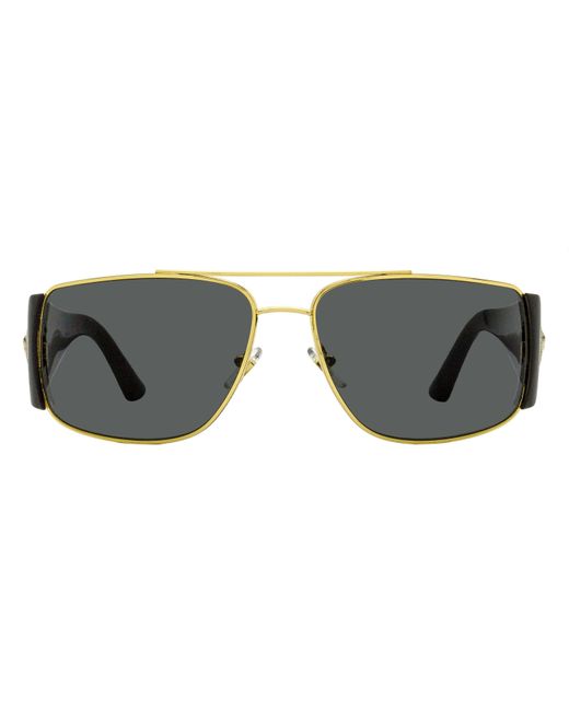 Versace Black Navigator Wrap Sunglasses Ve2163 100287- 63Mm Metal/Plastic(Acetate) for men