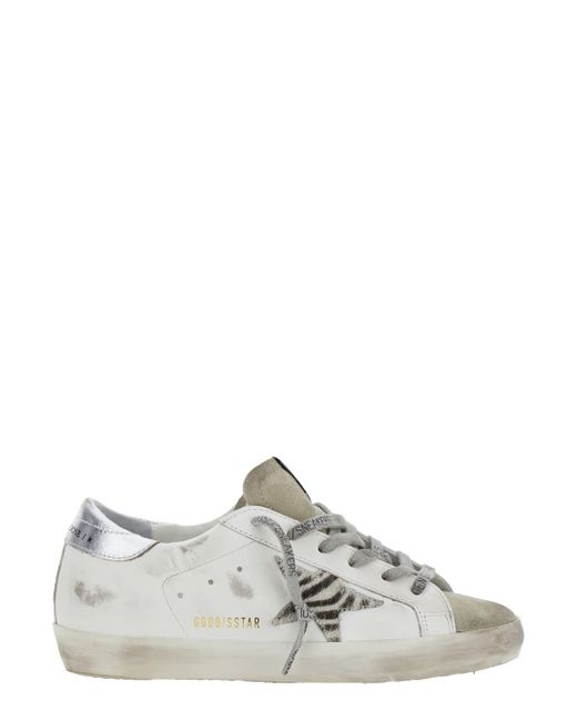 Golden Goose Women's White 'Superstar' Low Top Sneakers With