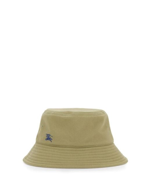 Burberry Green Baseball Cap With Ekd Cotton Hat