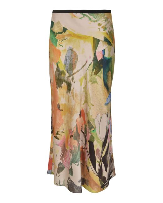 Paul Smith Green Floral Printed Skirt