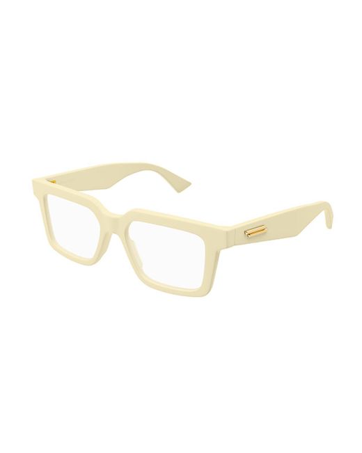 Bottega Veneta White Rectangle Frame Glasses for men