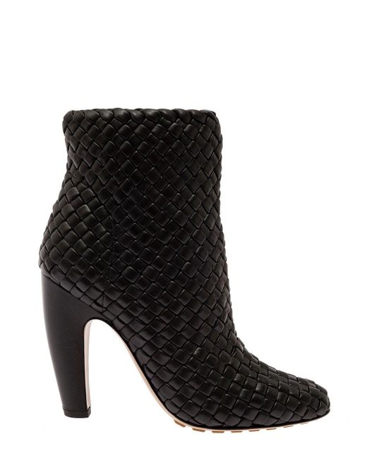 Bottega Veneta Ankle Boot Mini Lido Weave Nappa in Black | Lyst