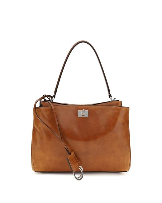 Balenciaga Brown Small Rodeo Handbag Lamb Ovis Aries Handbags