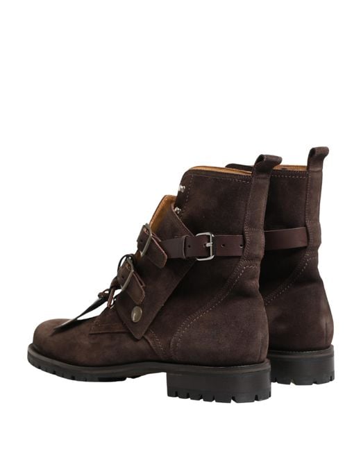 Dolce & Gabbana Brown Suede Leather Buckle Ankle Boots Shoes for men