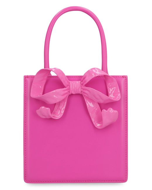 Self-Portrait Bow Tote Bag in Pink | Lyst