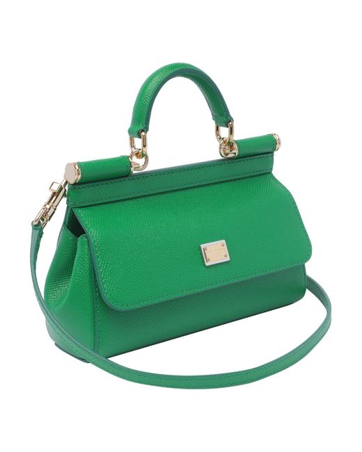 Dolce & Gabbana Green Elongated Sicily Handbag