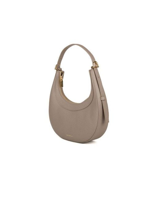 Coccinelle Brown Mini Hobo Bag Cow Leather Shoulder-Bags
