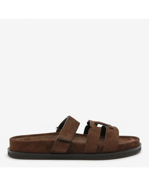 Tory Burch Brown Chocolate Suede Ines Slippers