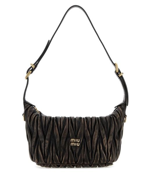 Miu Miu Black Dark Leather Handbag