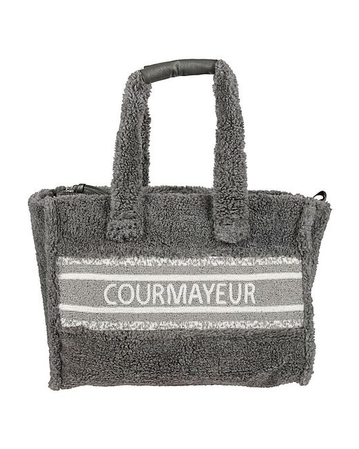 De Siena Gray Courmayeur Eco Fur Shopping Bag