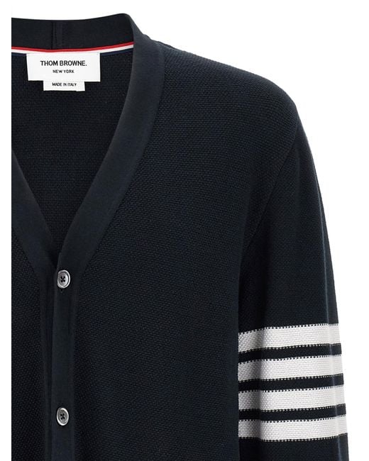 Thom Browne Blue 4Bar Cardigan for men