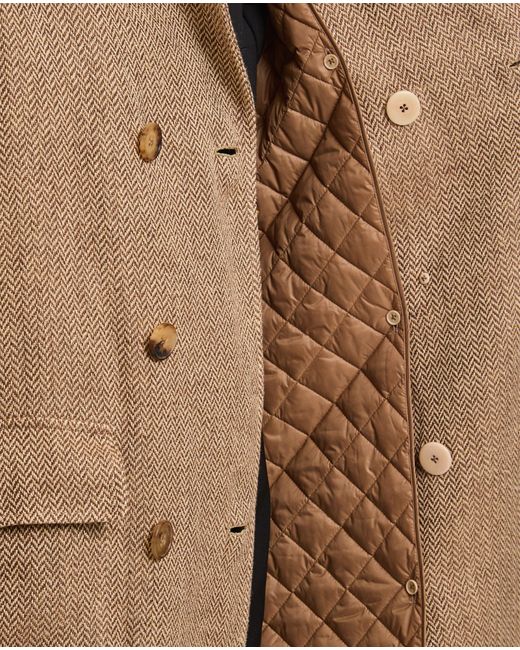 Ralph Lauren Natural Double-Breasted Linen Coat