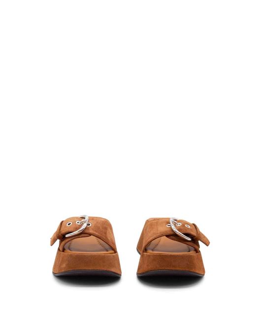 Vic Matié Brown Suede Sandal With Buckle