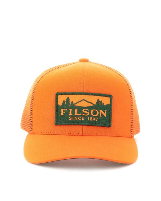 Filson Orange Logger Mesh Baseball Cap for men