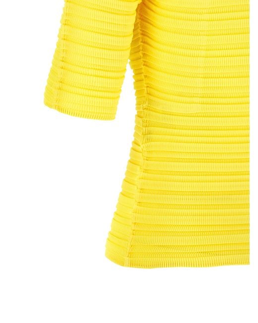 Issey Miyake Yellow Polyester Blouse