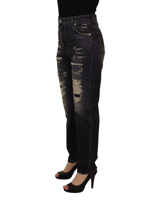 Dolce & Gabbana Black Distressed Jeans Ripped