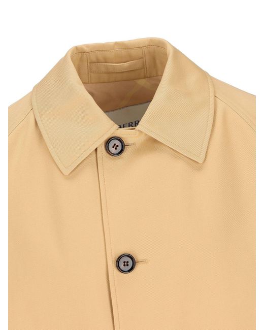 Burberry Natural Car Single Breasted Coat
