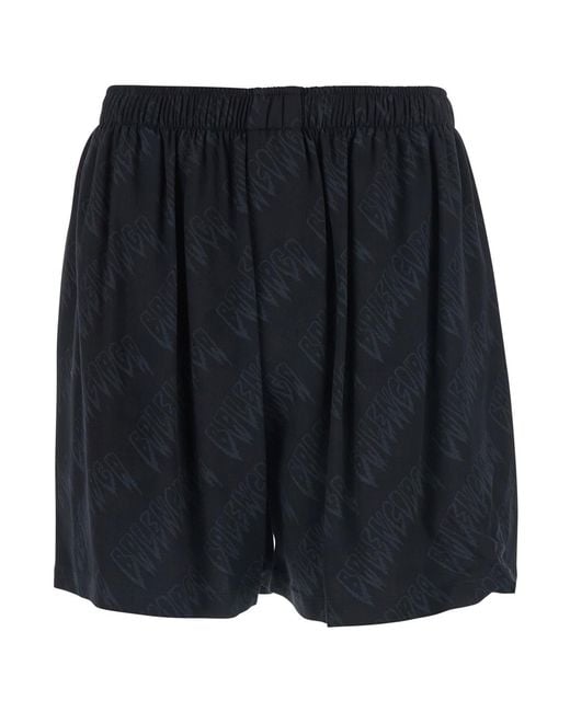 Balenciaga Blue High-Waisted Shorts Viscose for men