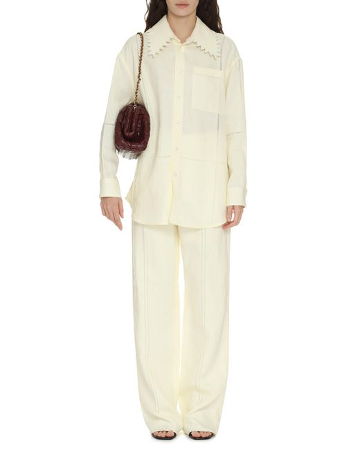 Bottega Veneta White Linen Shirt