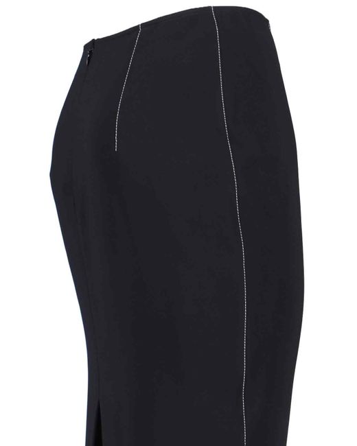 Marni Black Flounced Sheath Skirt