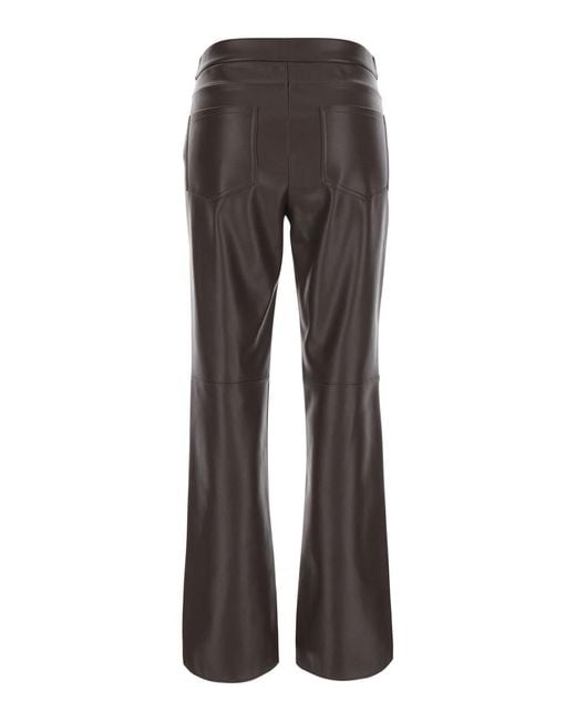 Max Mara Gray Flared Trousers Sublime Ecoleather Polyester