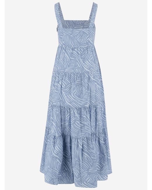 Michael Kors Blue Stretch Cotton Dress