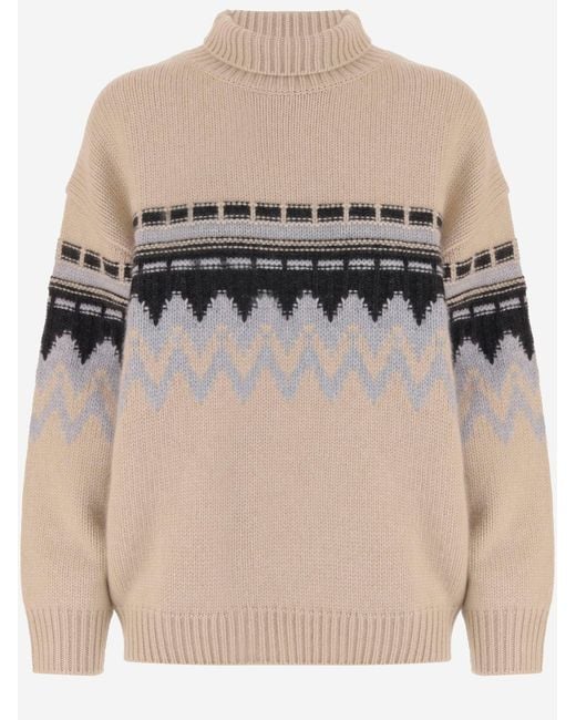 Allude Natural Cashmere Turtleneck Sweater