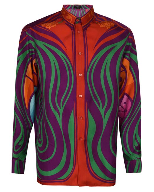 Versace Multicolor Medusa Music Print Informal Shirt for men