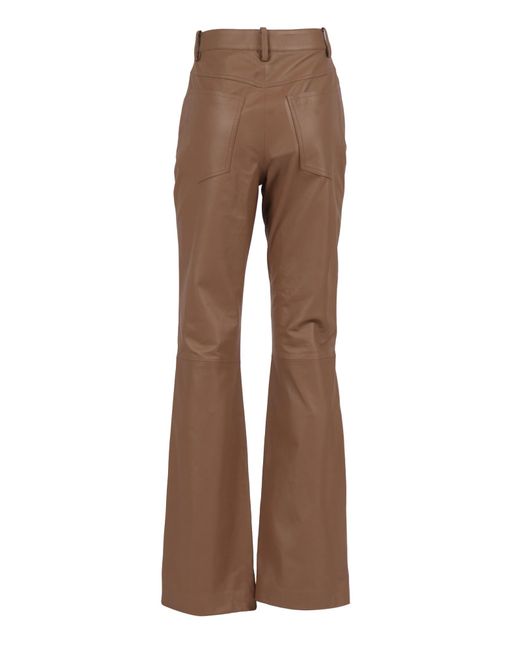 Fabiana Filippi Brown Vimini Nappa 5-Pocket Bootcut Slim Fit Trousers