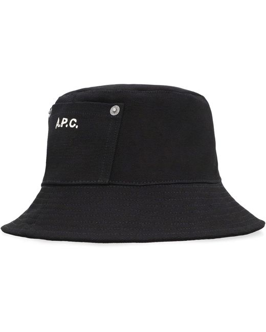 A.P.C. Black Bucket Hat for men